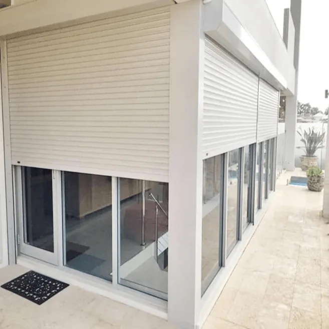 Hand operated roller shutters installed on a Melbourne home